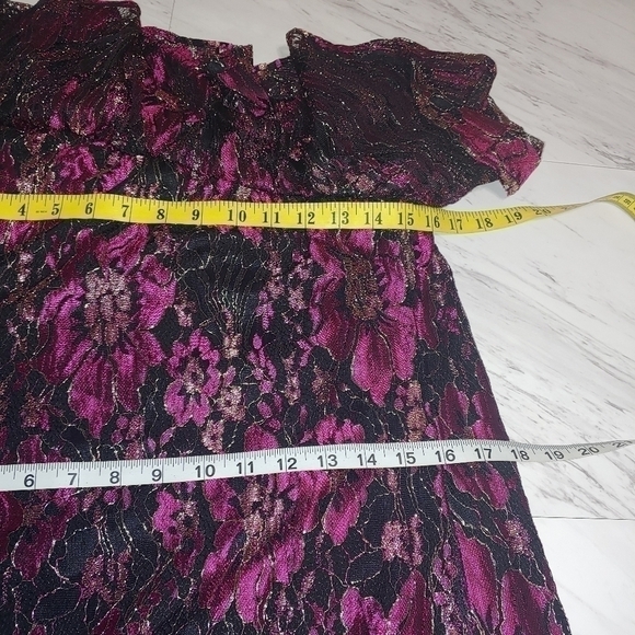 NWT WAYF Lacey Fuschia one shoulder floral dress Med - Picture 8 of 10